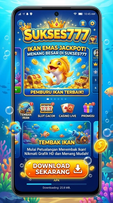 Tampilan beranda aplikasi sukses777 yang intuitif.